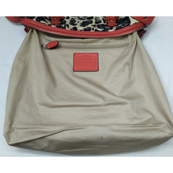 Coach Rory Multicolor Ocelot Cheetah Canvas Leather Trim Satchel Shoulder Bag - Picture 10 of 16